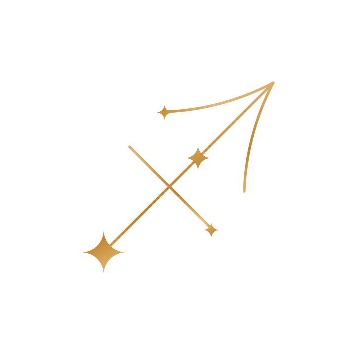 Gouden boogschutter met sterren